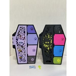 Monster High Coffin Locker Case Lot of 2 w/ Keys Storage Playset
